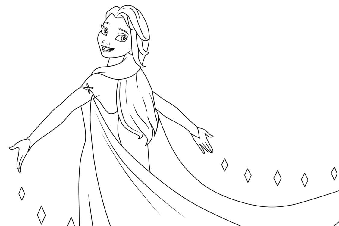 Cheerful Elsa coloring page