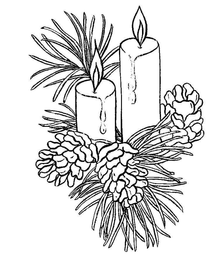 Christmas Candle coloring pages