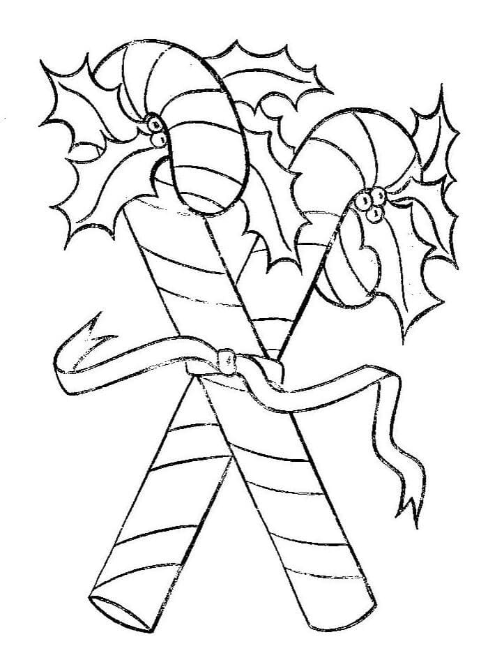 Christmas Candy Canes coloring page