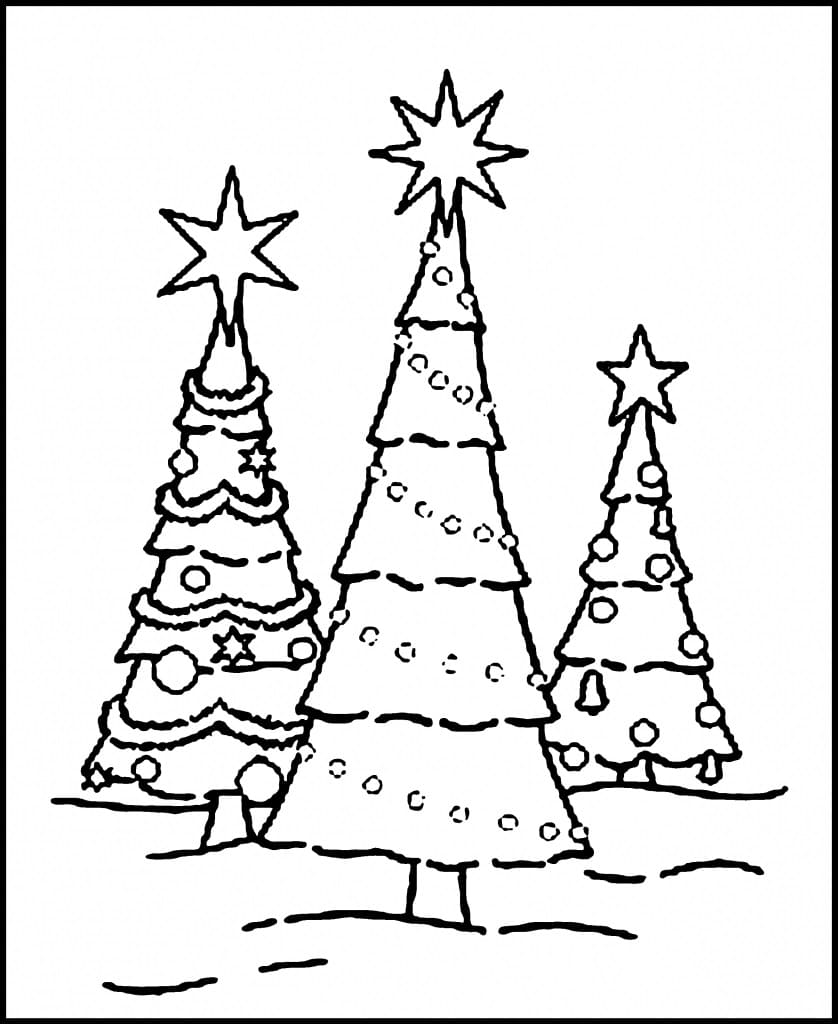 Christmas Trees coloring page