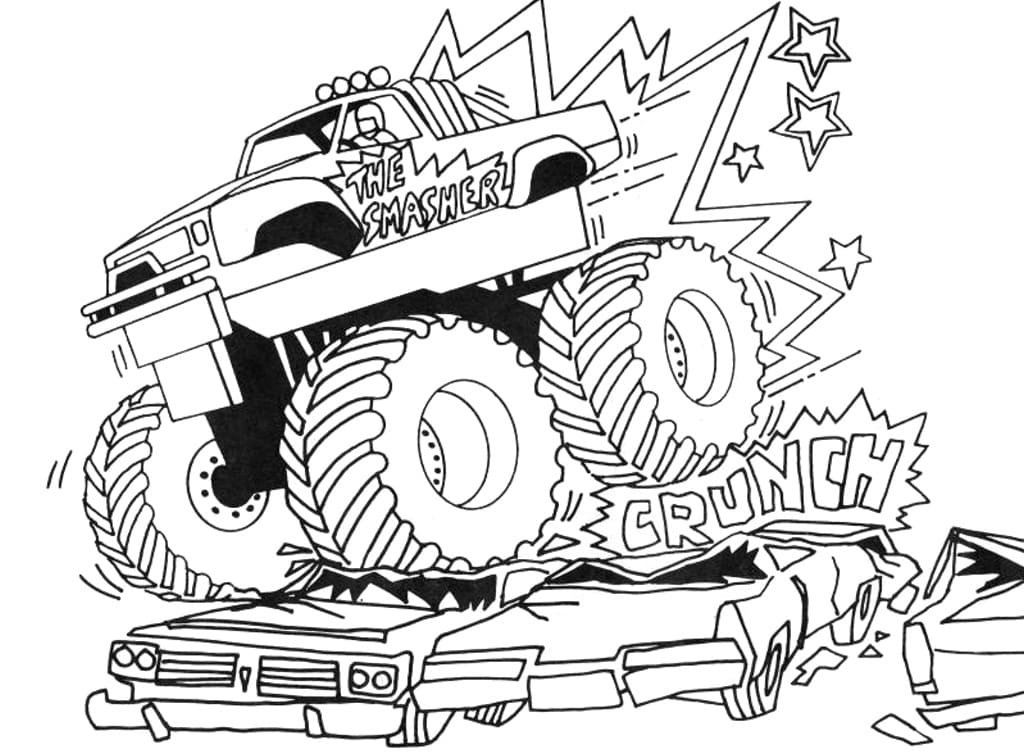 Cool Monster Truck coloring page - Download, Print or Color Online for Free