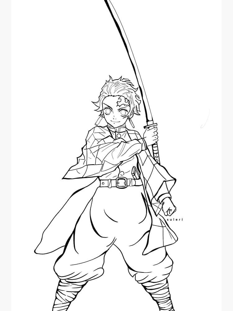 Cool Tanjiro coloring page - Download, Print or Color Online for Free