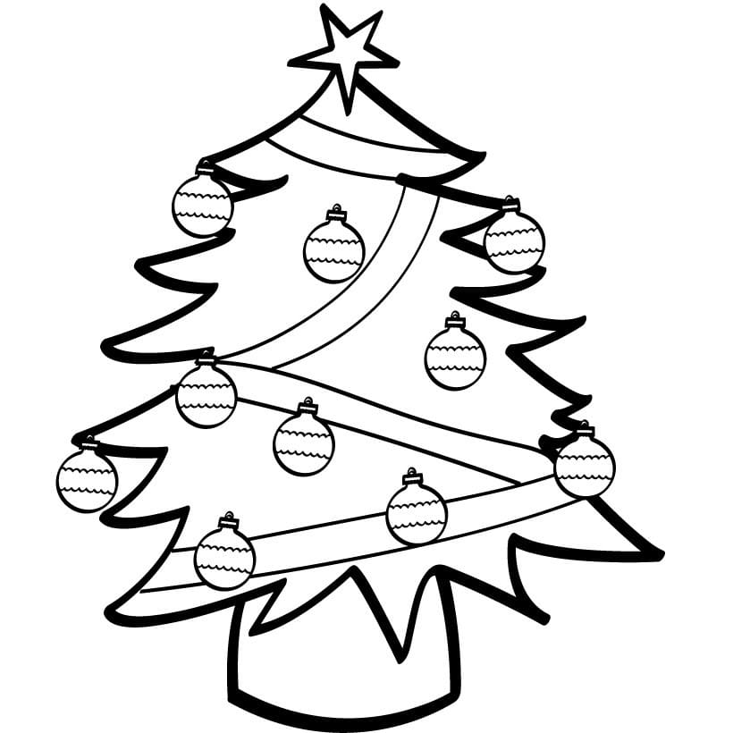 Cute Christmas Tree coloring page