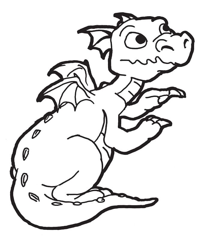 cute easy dragon coloring pages