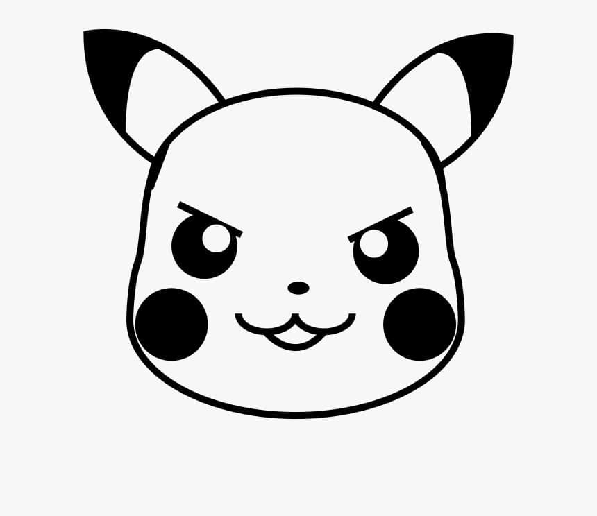Cute Pikachu Face coloring page Download, Print or Color Online for Free