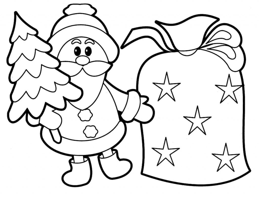 Cute Santa coloring page