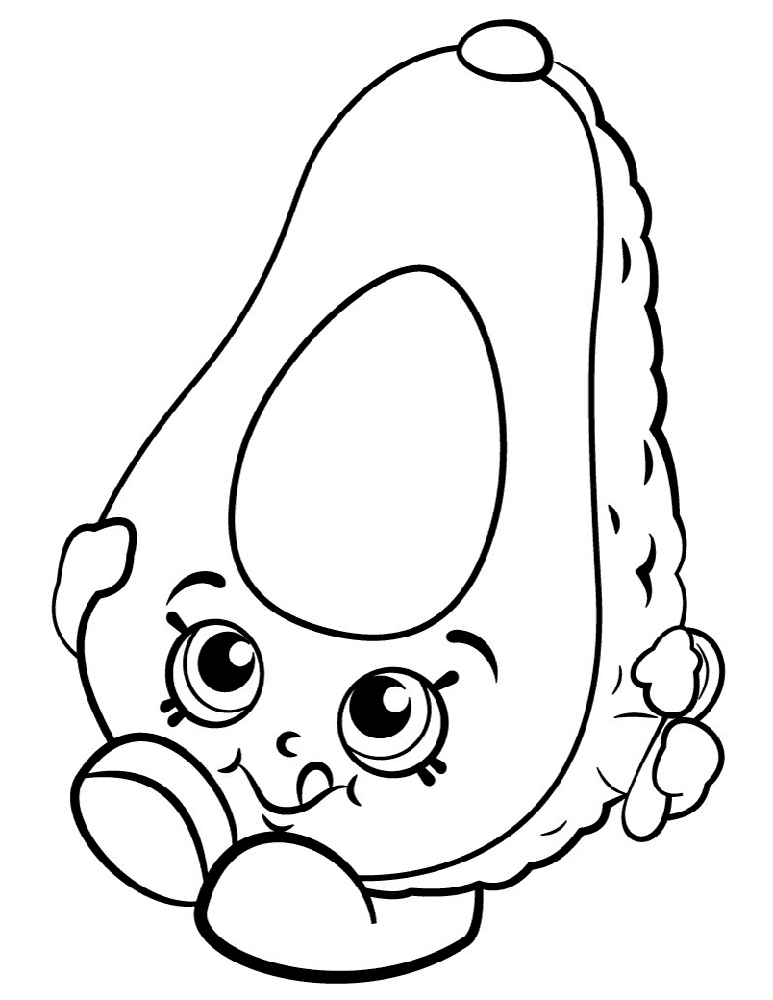 Dippy Avocado Shopkins Season 2 coloring page