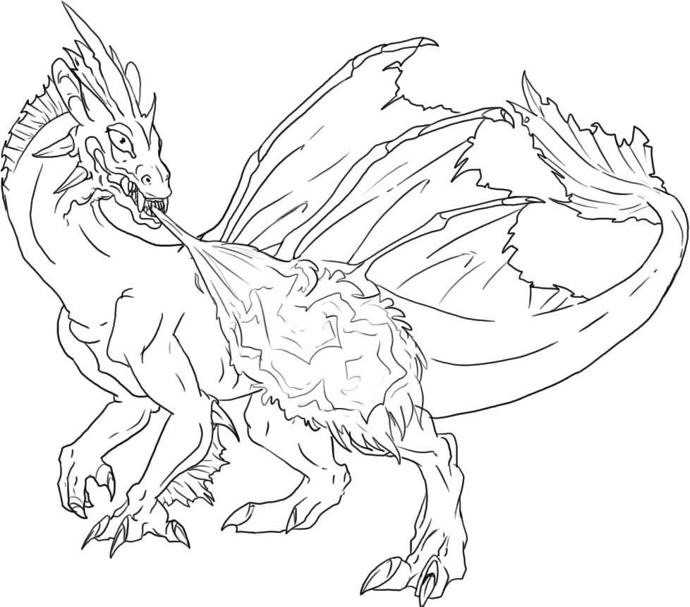 Dragon 3 coloring page