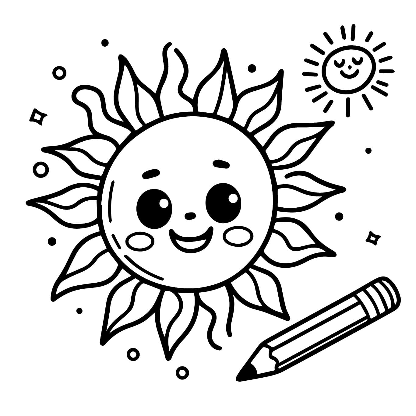 Drawing of Cute Sun