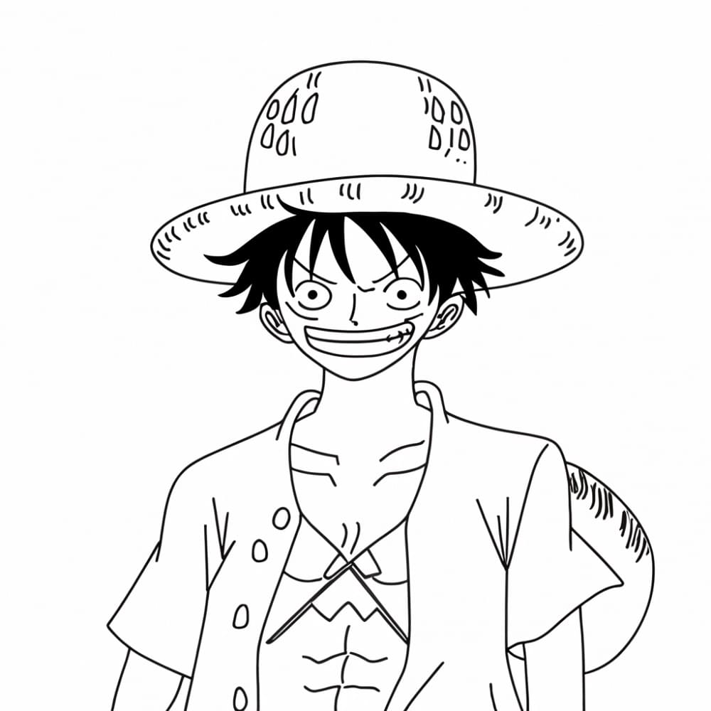 Drawing of Luffy coloring page - Download, Print or Color Online for Free