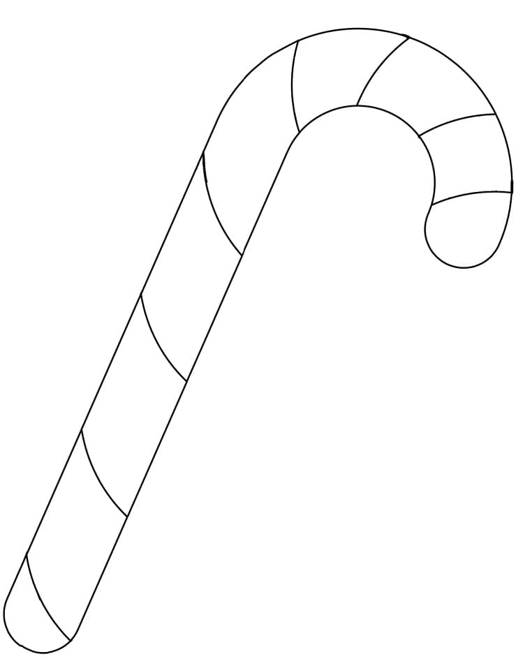 Easy Candy Cane coloring page