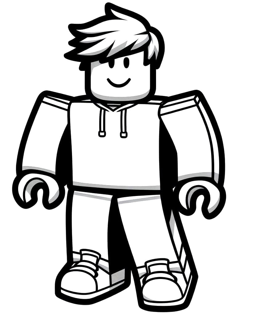 Easy Roblox Player coloring page