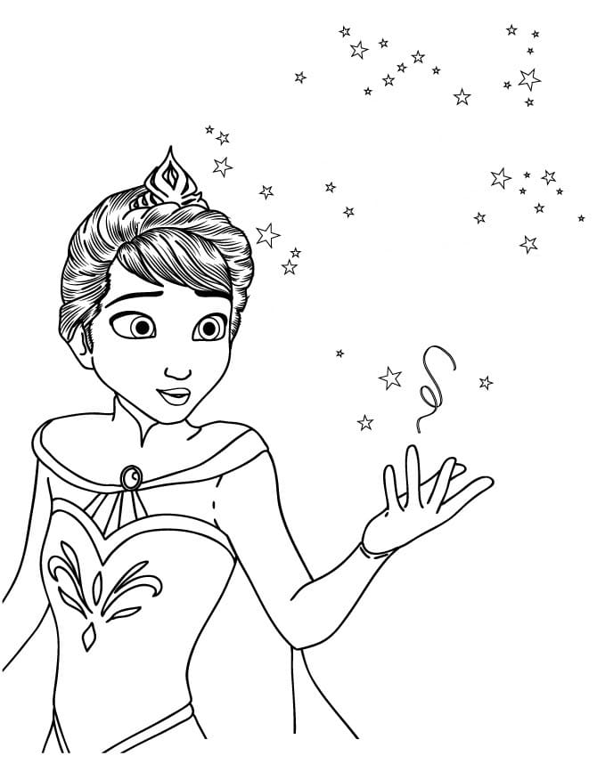 Elsa and Her Power coloring page