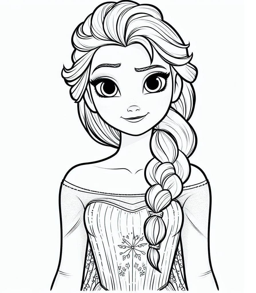 Elsa is Happy coloring page