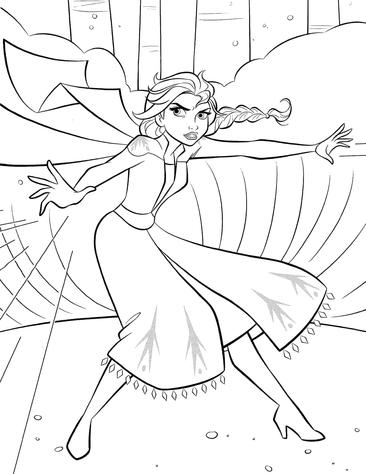 Elsa is Strong coloring page