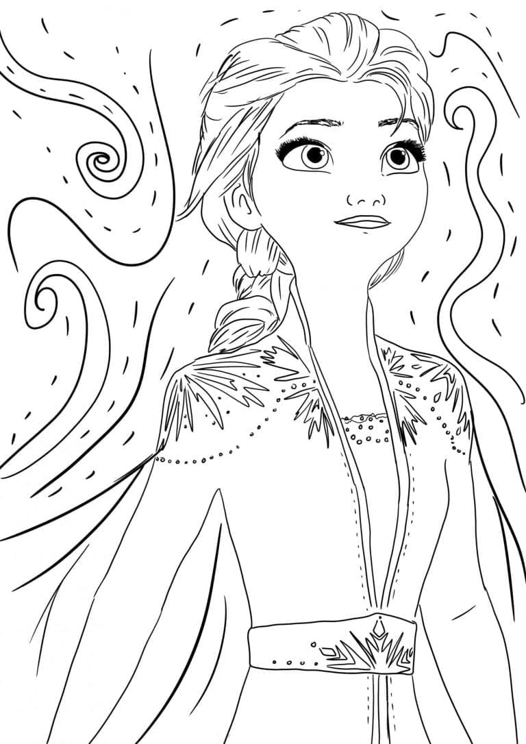 Elsa with Her Power coloring page