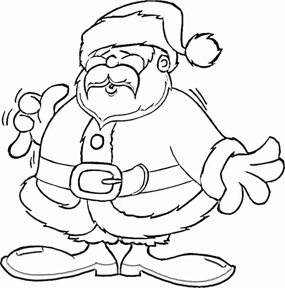 Fat Santa Claus coloring page