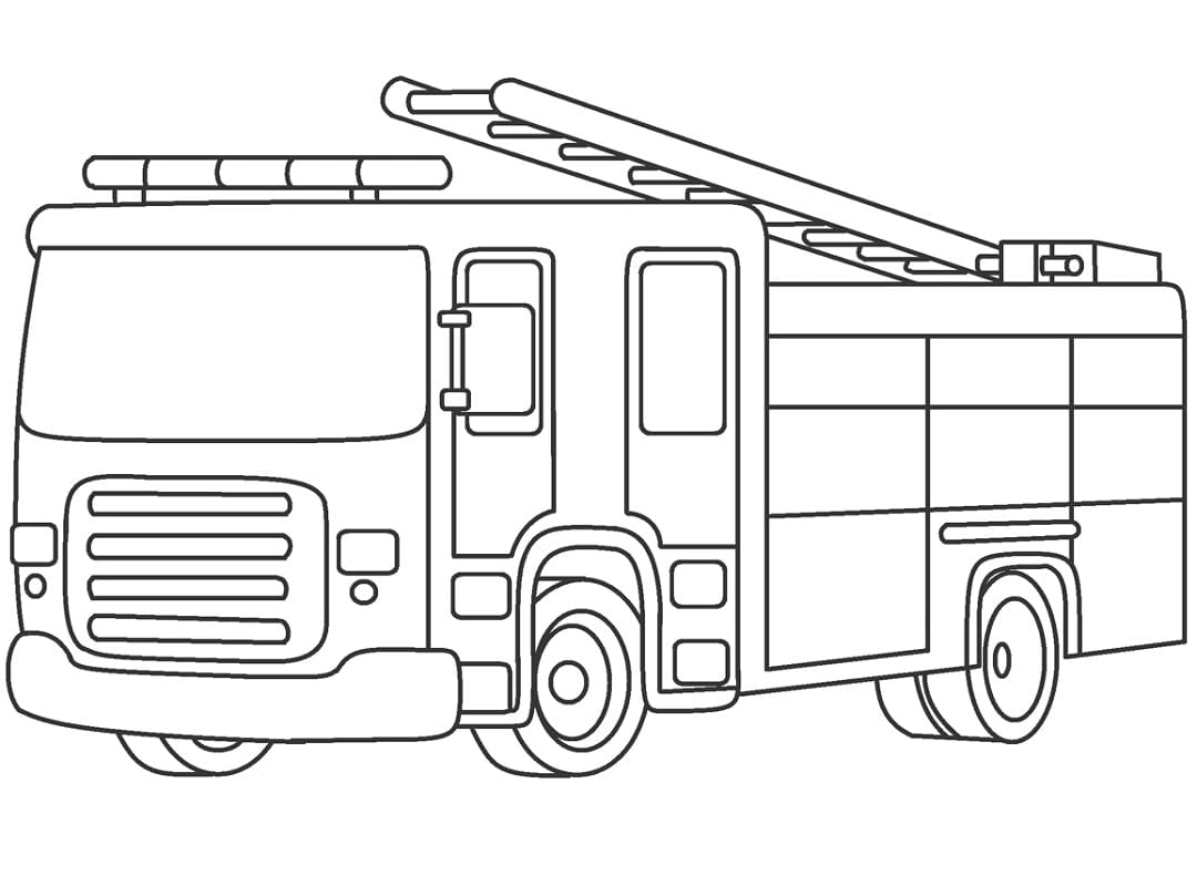 Fire Truck 12 coloring page - Download, Print or Color Online for Free