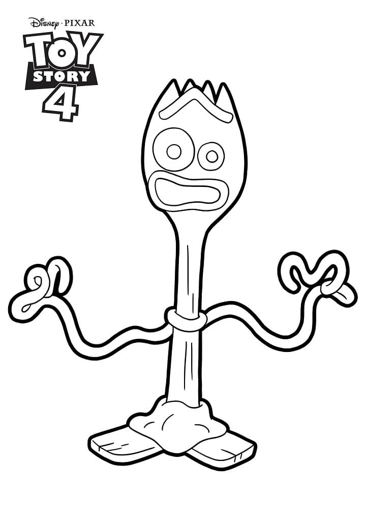 Forky Disney Toy Story 4 coloring page - Download, Print or Color ...