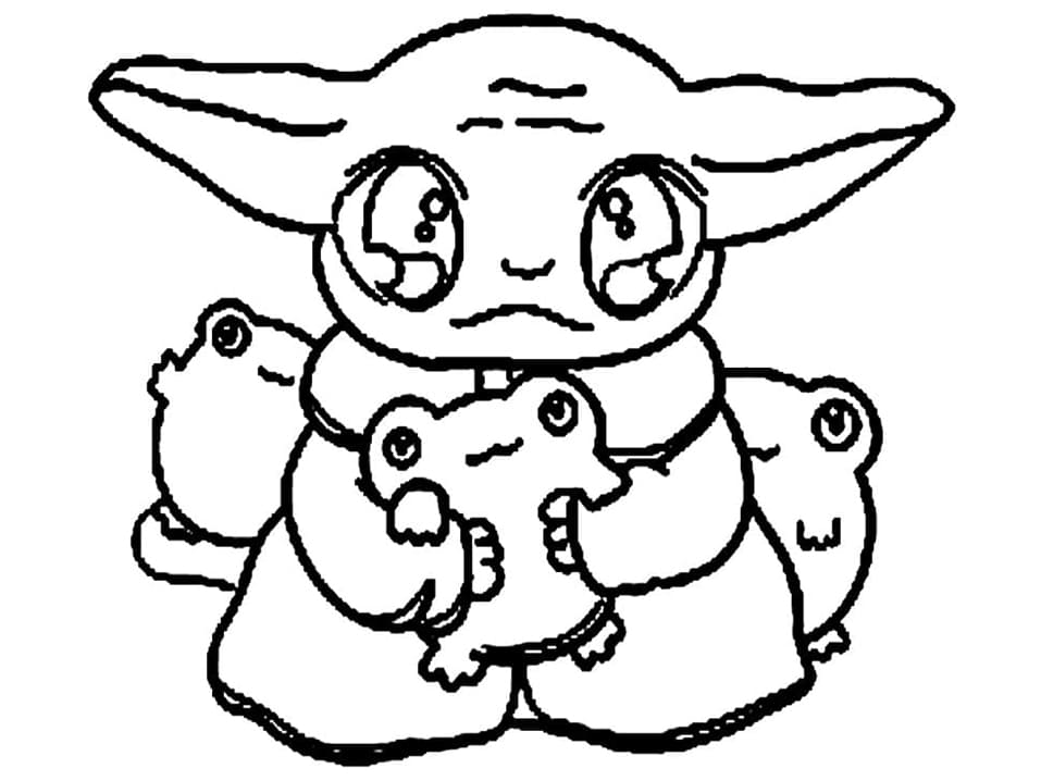 Free Baby Yoda coloring page