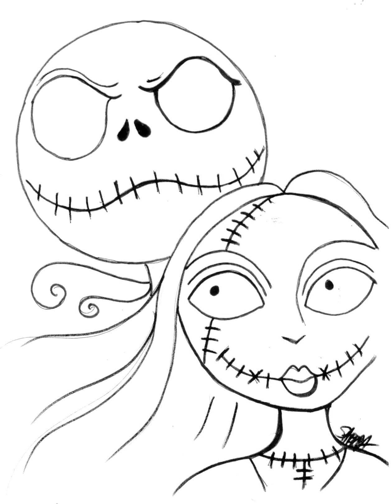Free Drawing of Sally and Jack coloring page - Download, Print or Color ...