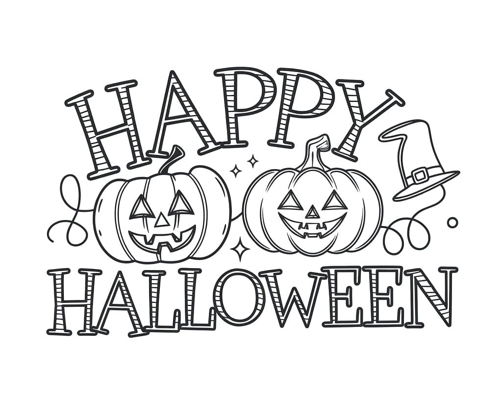 Free Happy Halloween coloring page