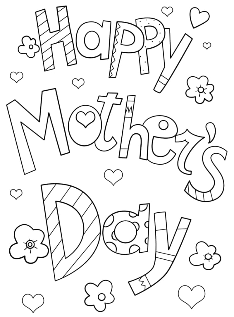 Free Printable Happy Mother’s Day coloring page