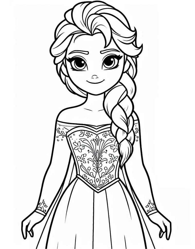 Glamorous Elsa coloring page