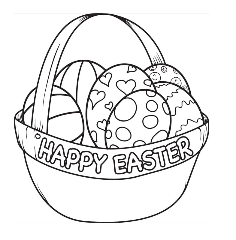 Happy Easter Printable coloring page Download Print or Color Online