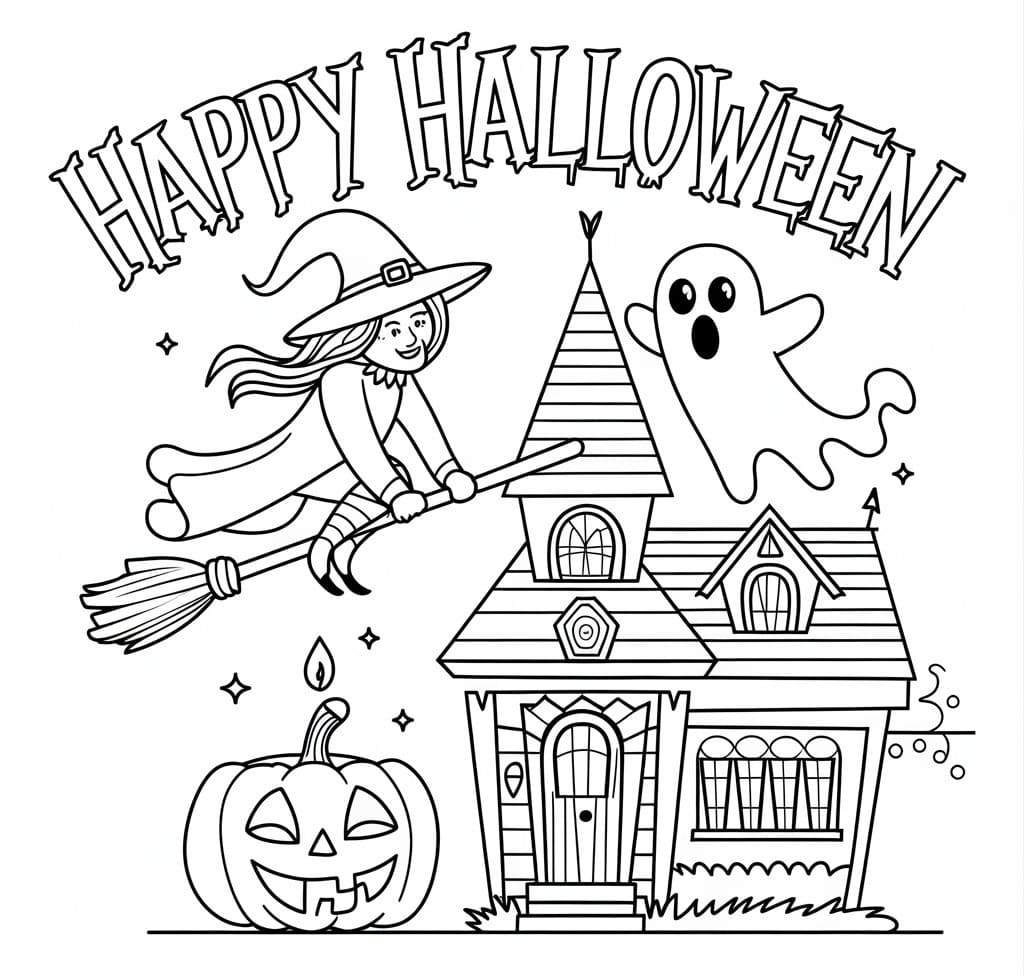 Happy Halloween For Kids coloring page