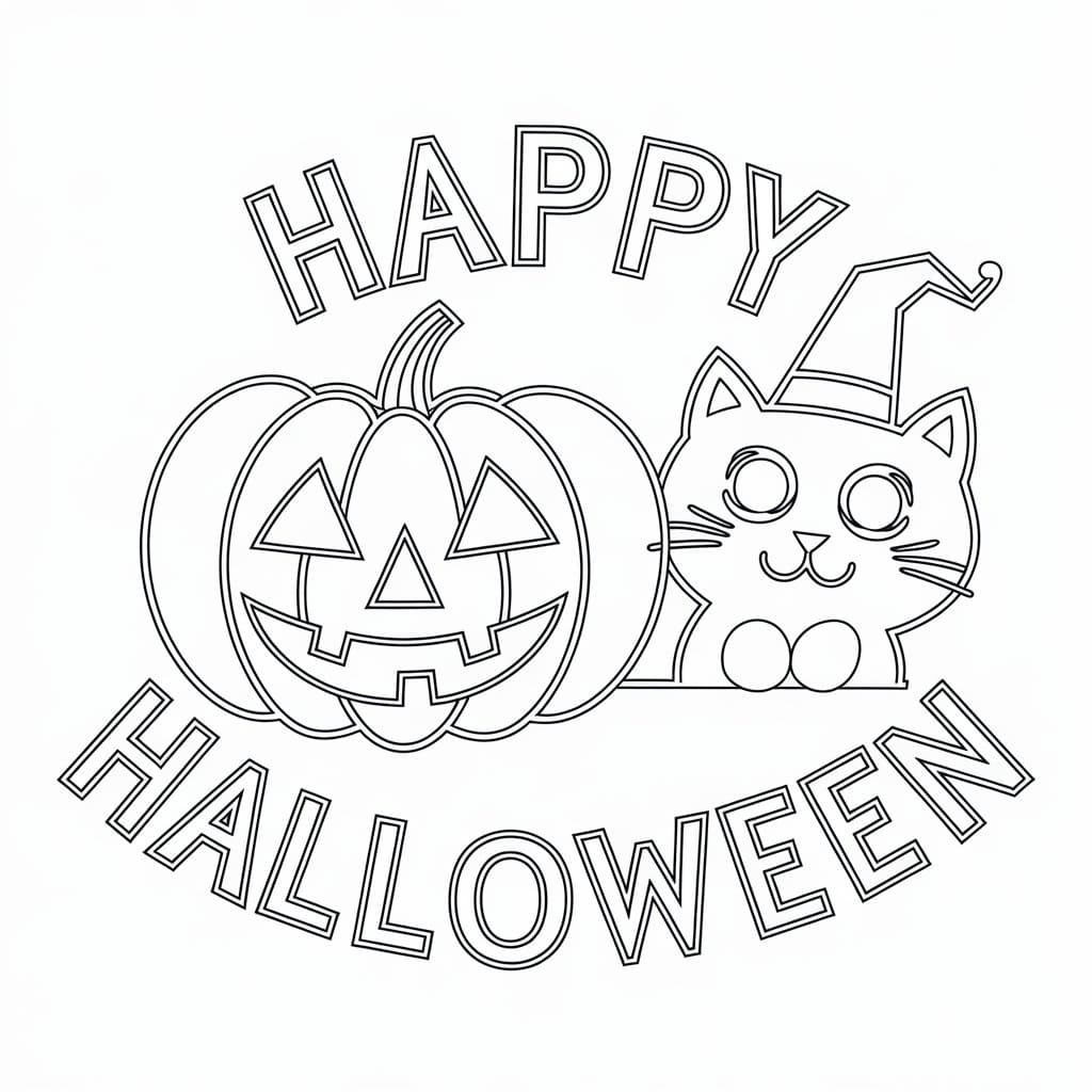 Happy Halloween Free coloring page