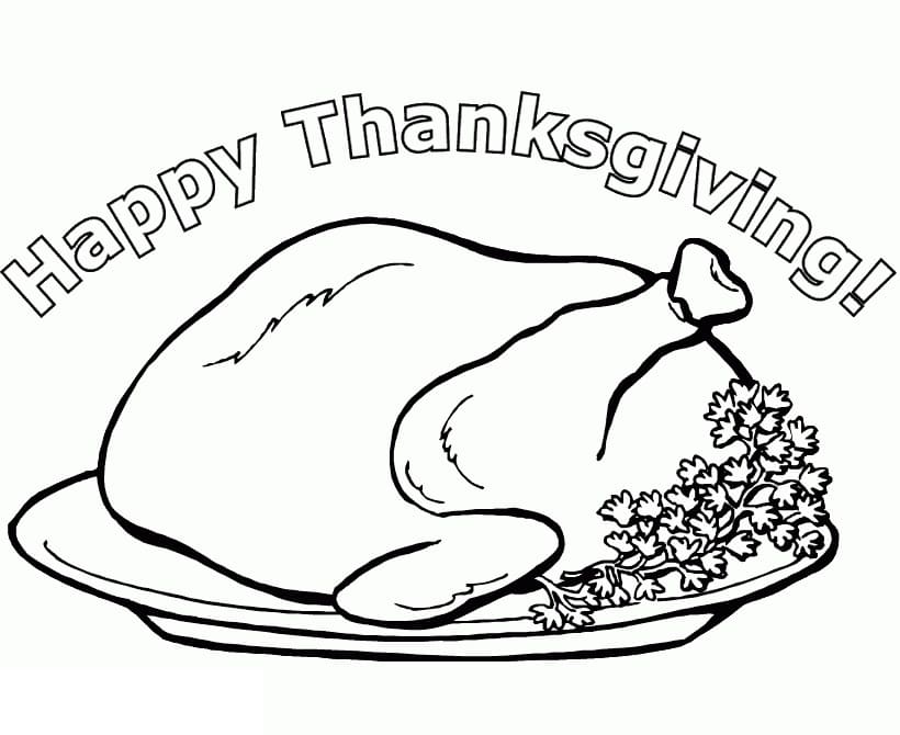 Happy Thanksgiving Free Printable coloring page Download Print or