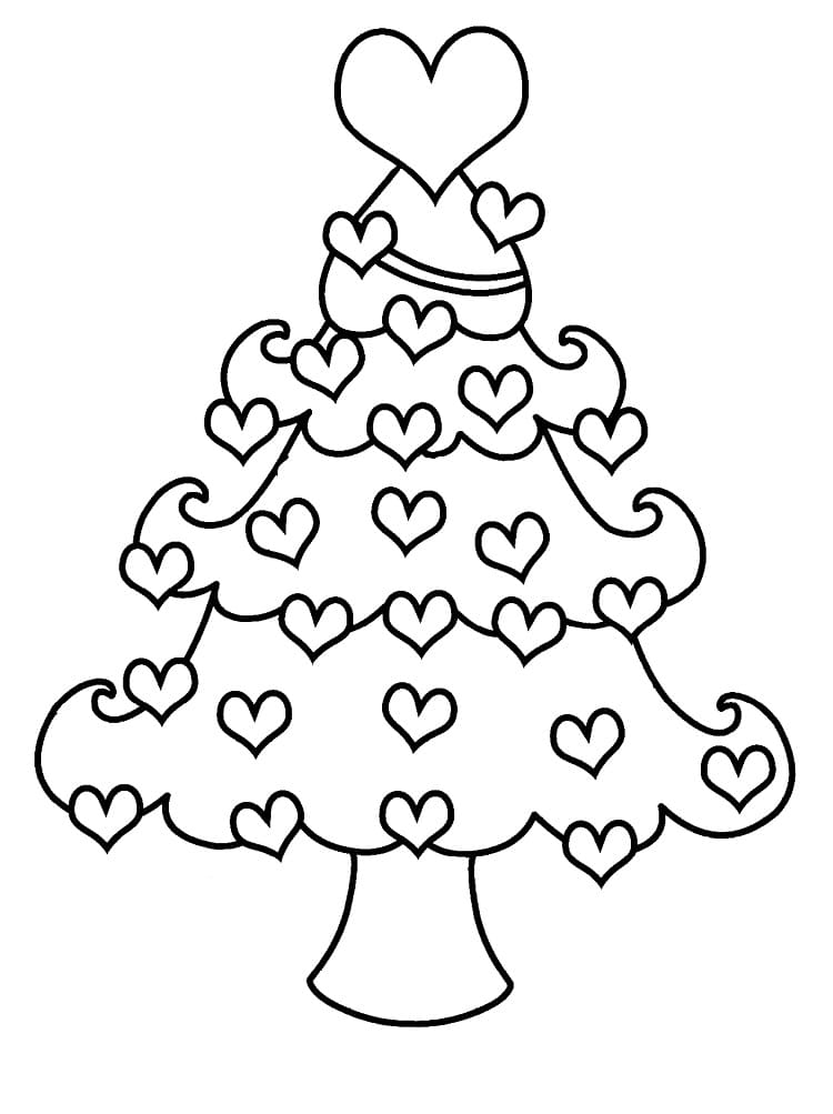 Heart Decorated Christmas Tree