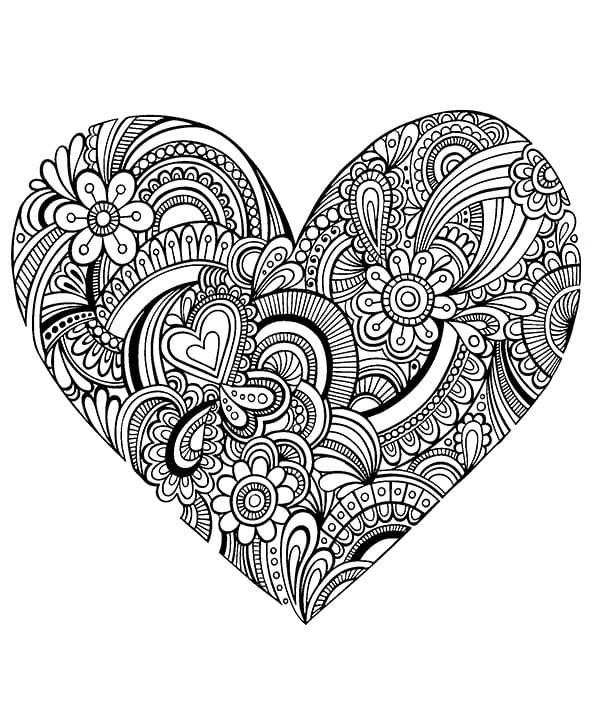 Heart for Adults Printable coloring page