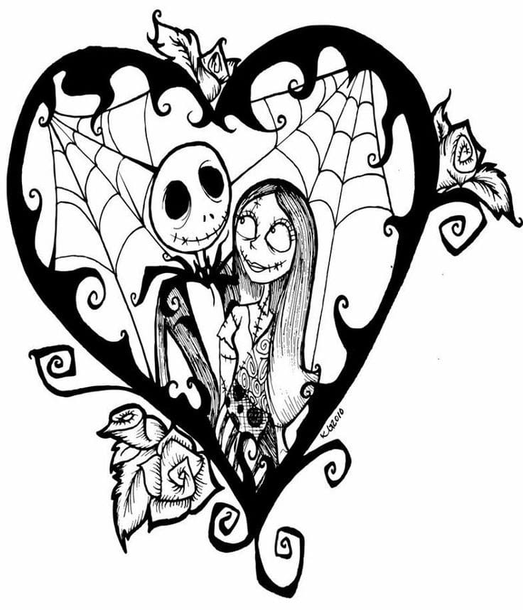 Jack And Sally Love coloring page - Download, Print or Color Online for ...