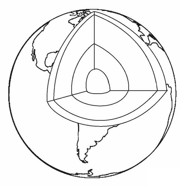 Layers of The Earth coloring pages
