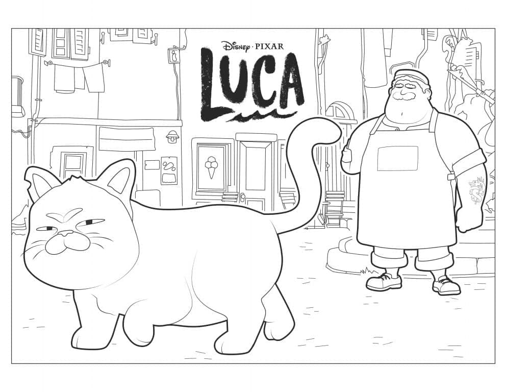 Machiavelli and Massimo from Luca coloring page