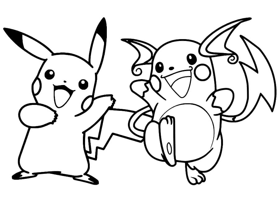 raichu and pikachu coloring pages