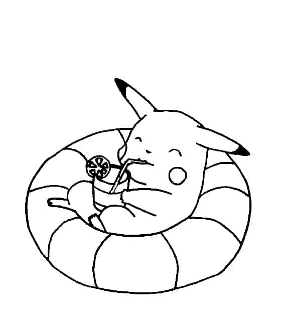 Pikachu Relaxing coloring page