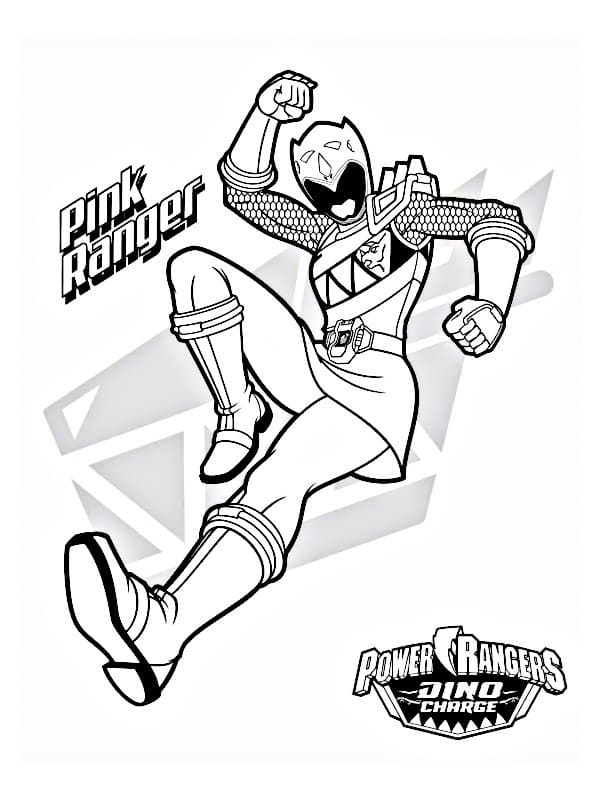 Pink Power Rangers coloring page