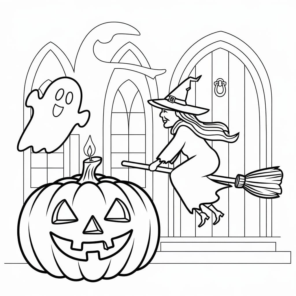 Print Happy Halloween coloring page