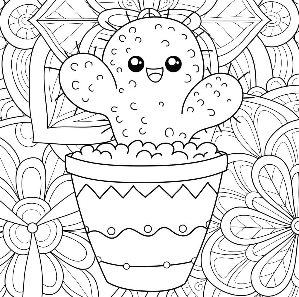 Printable Cute Cactus coloring page - Download, Print or Color Online ...