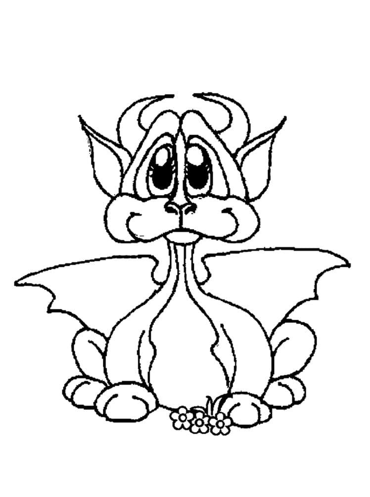 Printable Cute Dragon coloring page