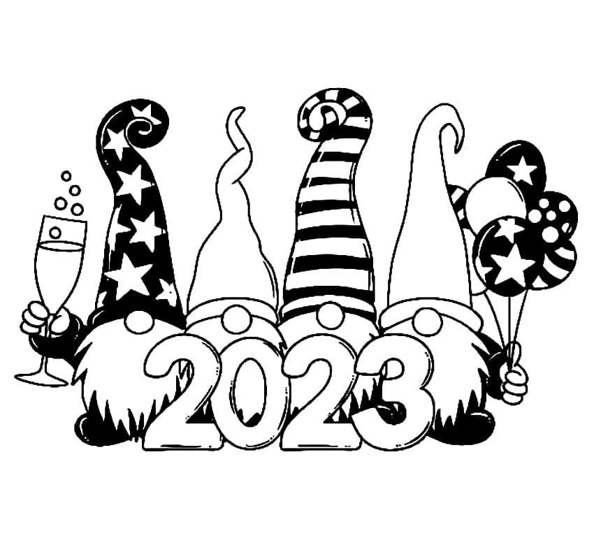 Printable Year 2023 coloring page