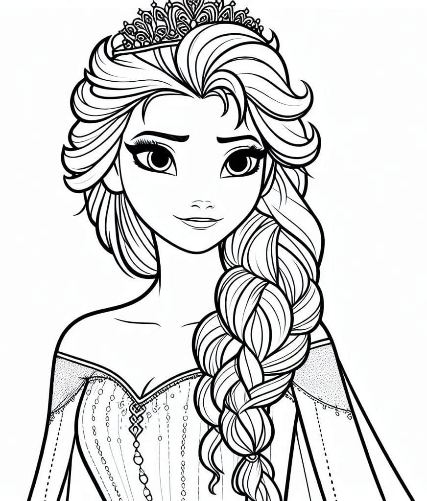 Queen Elsa from Disney coloring page