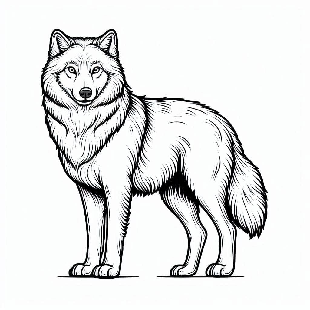 Regular Wolf coloring page