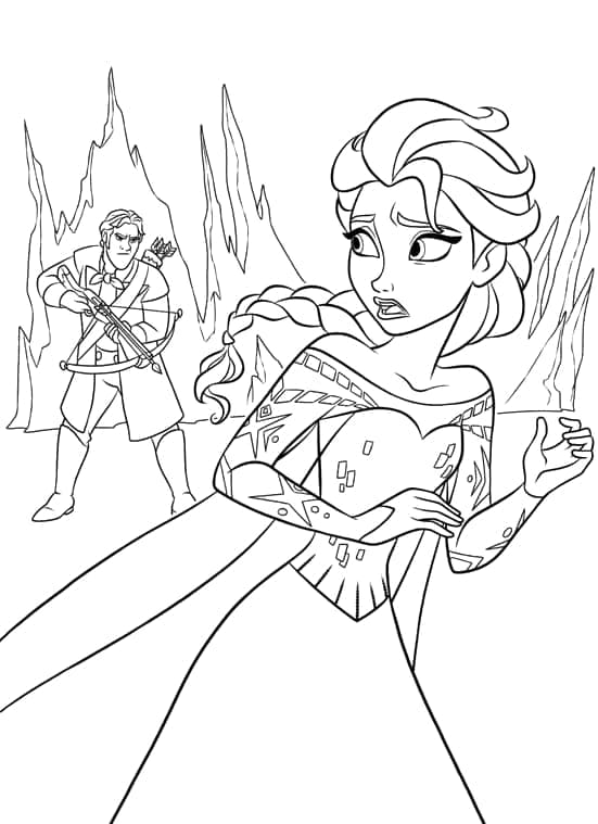 Scared Elsa coloring page