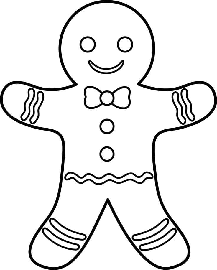 Simple Gingerbread Man coloring page