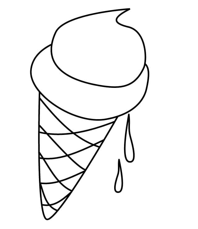 Simple Ice Cream Printable coloring page