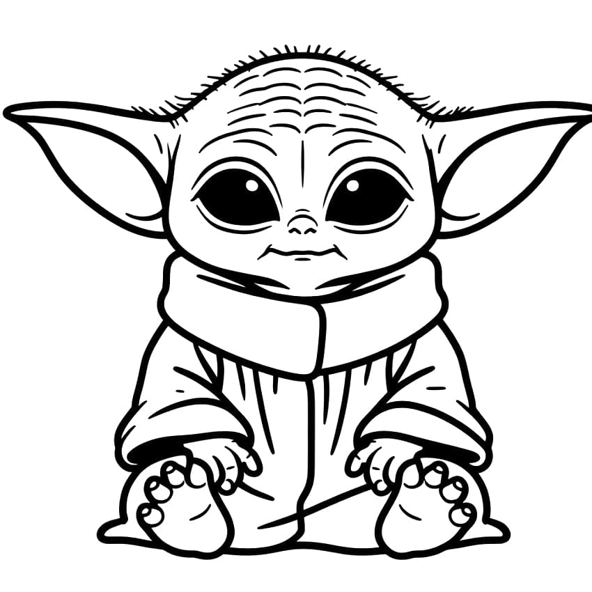 Baby Yoda 1 Coloring Page - vrogue.co